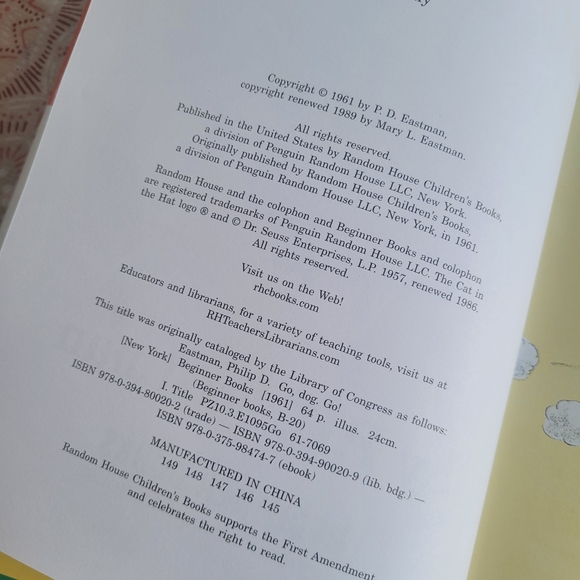 Go Dog Go By PD Eastman Cat In The Hat Kids Book New Condition Random House - Picture 8 of 8